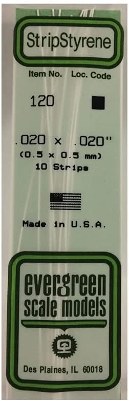 Evergreen strip styrene 0.5 x 0.5mm