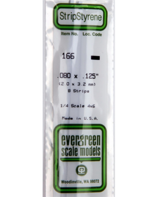 Evergreen Stripstyrene White 2.0x3.2mm 8 strips