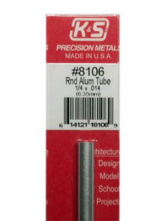 K&S 8106 Aluminium tube round 6.35mm (1 Piece)