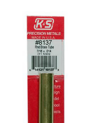 K&S 8137 Brass tube round 11.1mm (1 piece)