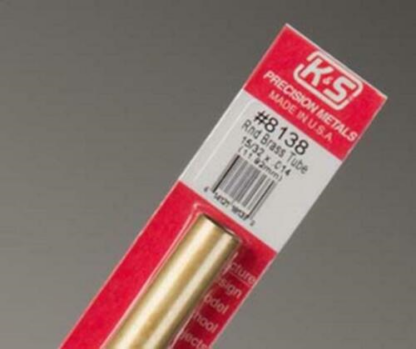 K&S 8138 Brass tube round 11.92mm (1 piece)
