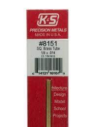 K&S 8151 Brass tube Square 3.18mm (1 Piece)
