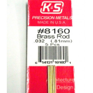 K&S 8160 Brass rod 0.81mm (5 Piece)