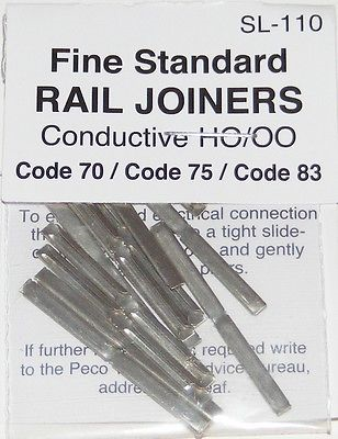 Peco Rail Joiners- Metal, for Code 70, 75 and Code 83 rail