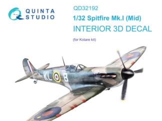 Quinta Studios 1/32 Supermarine Spitfire Mk.Ia (Mid) 3D-Printed & coloured Interior on decal paper