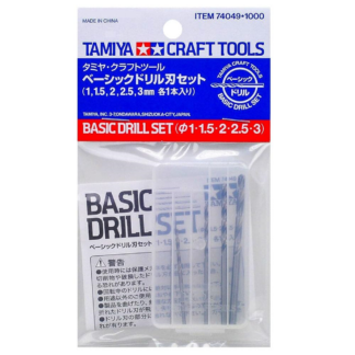 Tamiya basic drill set 1, 1.5 , 2, 2.5 and 3mm bits included