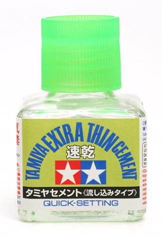 Tamiya Extra thin Cement - Quick setting (Light green lid)